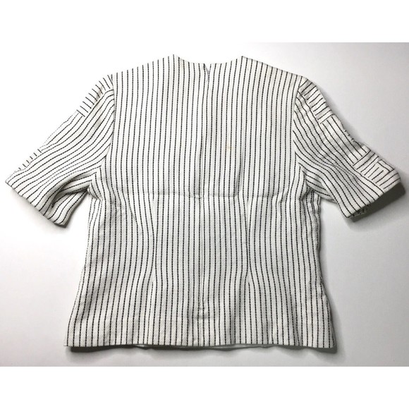 Vtg Gene Roye Womens Striped Geometric Panel Woven Blouse Top Shirt Size 10 S M - Picture 7 of 12